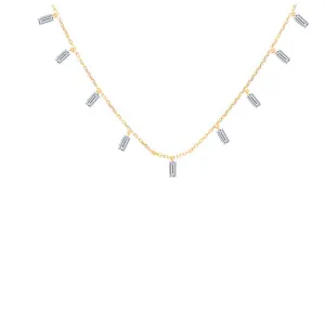 Rising Star Baguette Diamond Station Necklace
