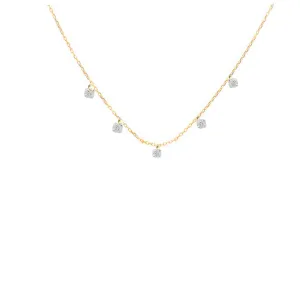 Rising Star Cushion Cut Diamond Station Necklace