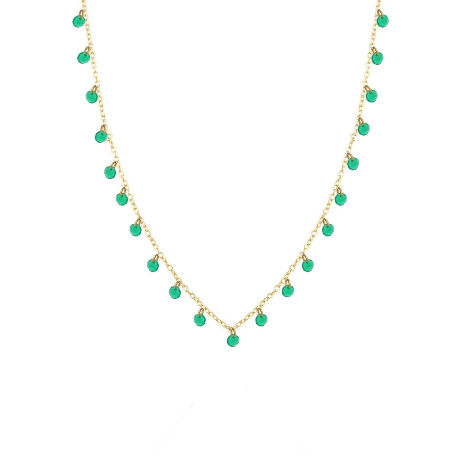 Rising Star Emerald Station Necklace