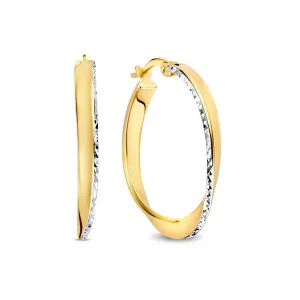 Rivoli Laura 14 karat gold hoop earrings with diamond cut (21 mm)