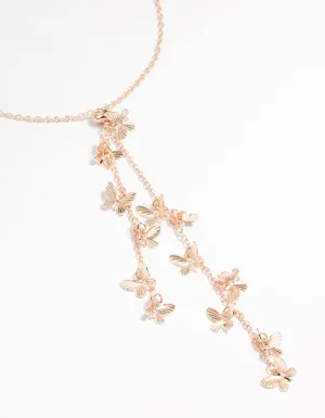 Rose Gold Butterfly Y-Necklace
