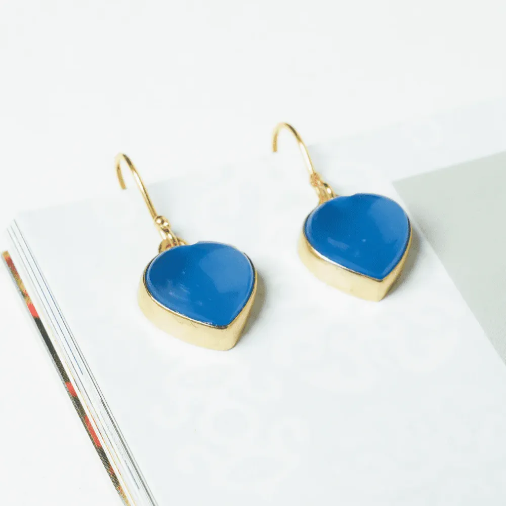 Royal Blue Heart Earrings