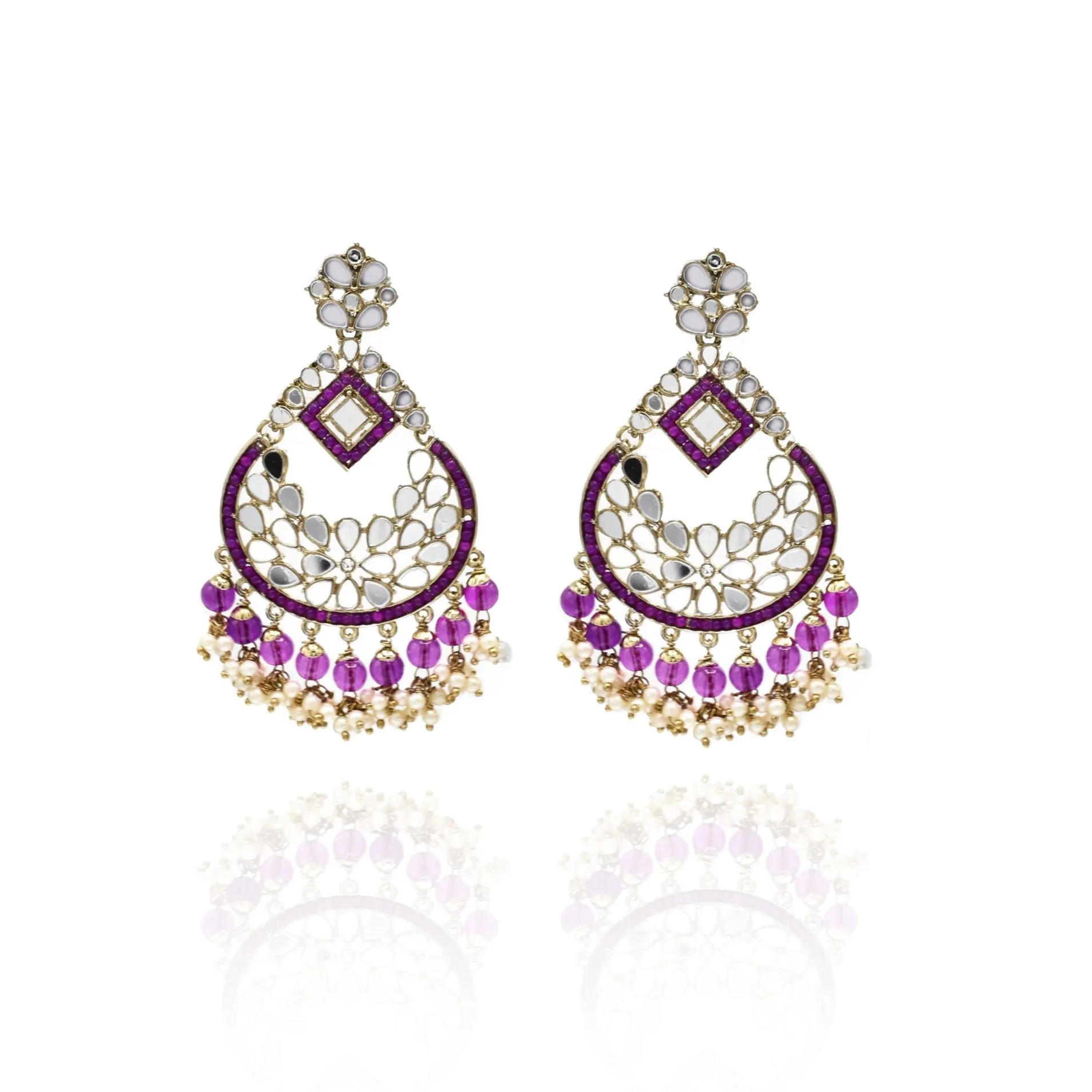 Sahiba Mirror Earrings Tikka Set
