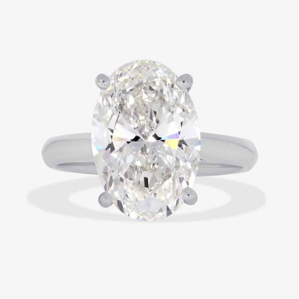 SICILY | Oval Cut Solitaire Lab Diamond Set in Platinum 5.00ct