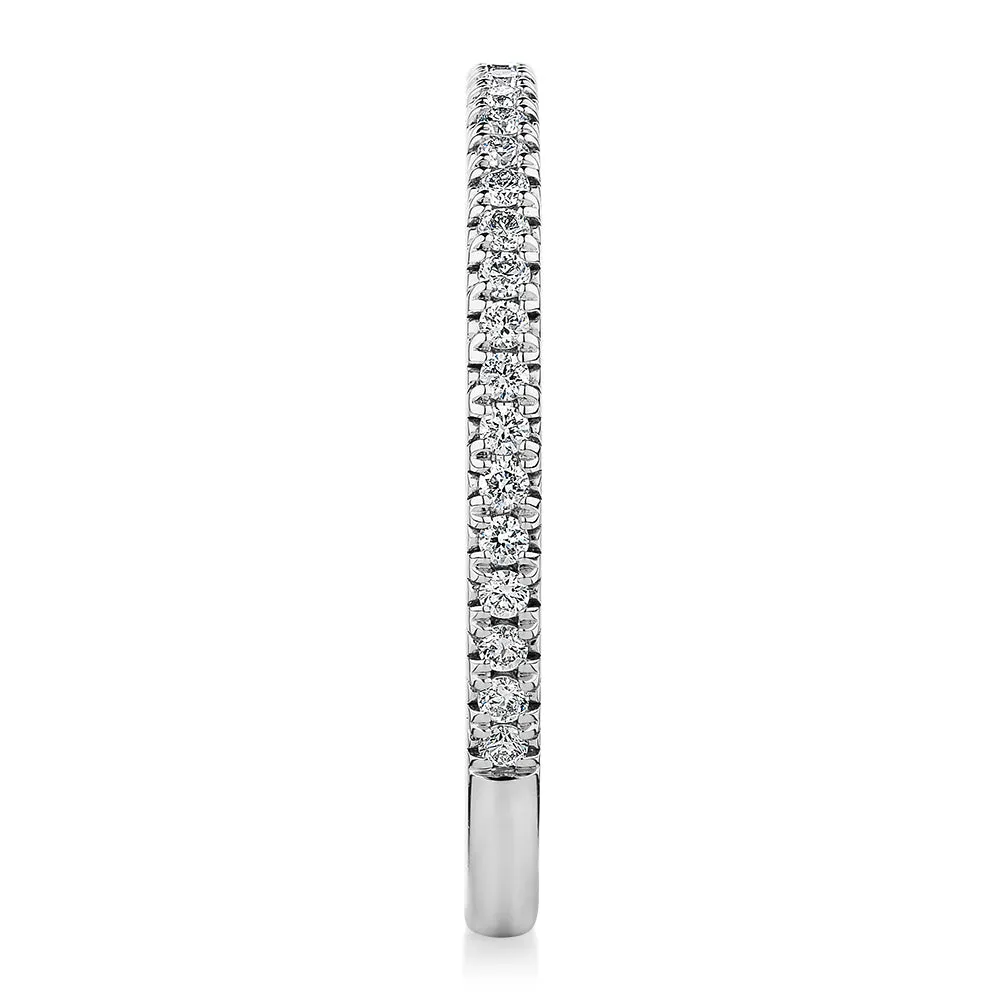 Signature Simulant Diamond 0.23 carat* TW round brilliant wedding or eternity band in 14 carat white gold