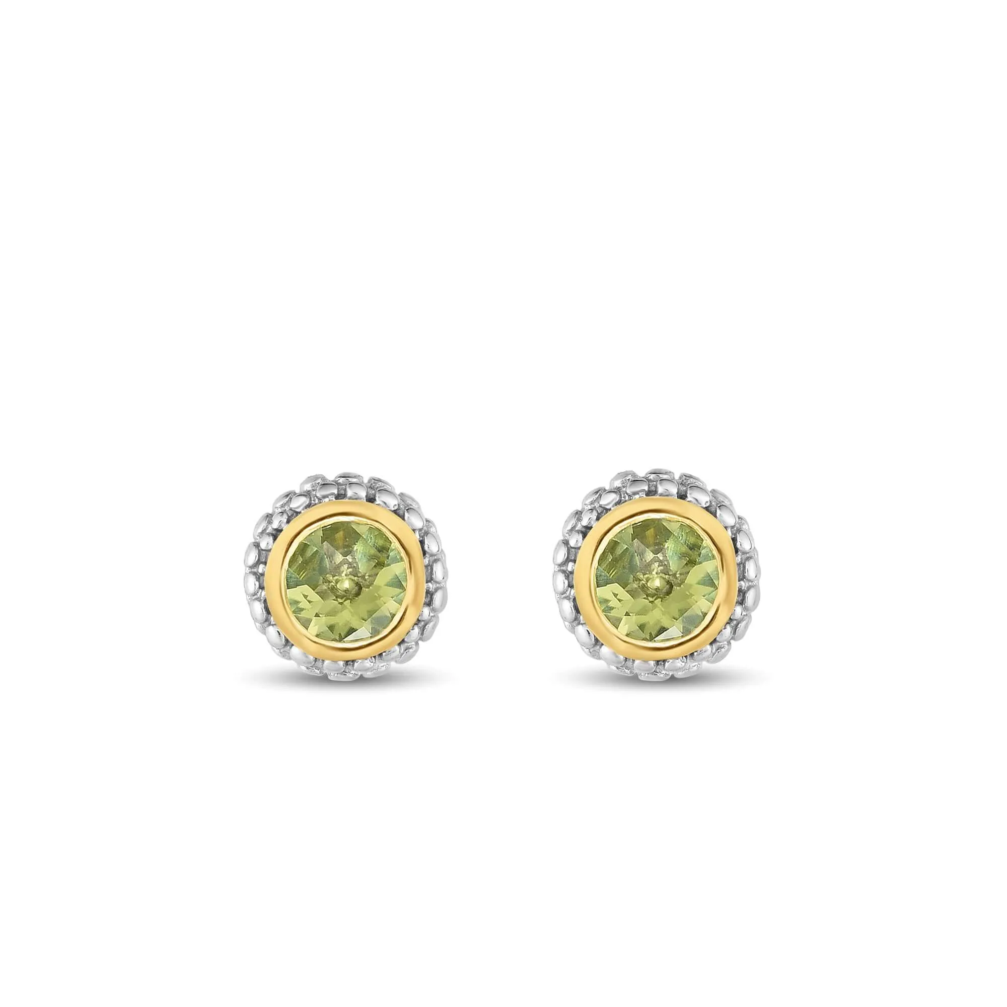 Silver & 18K Gold Prosecco Peridot Stud Earrings