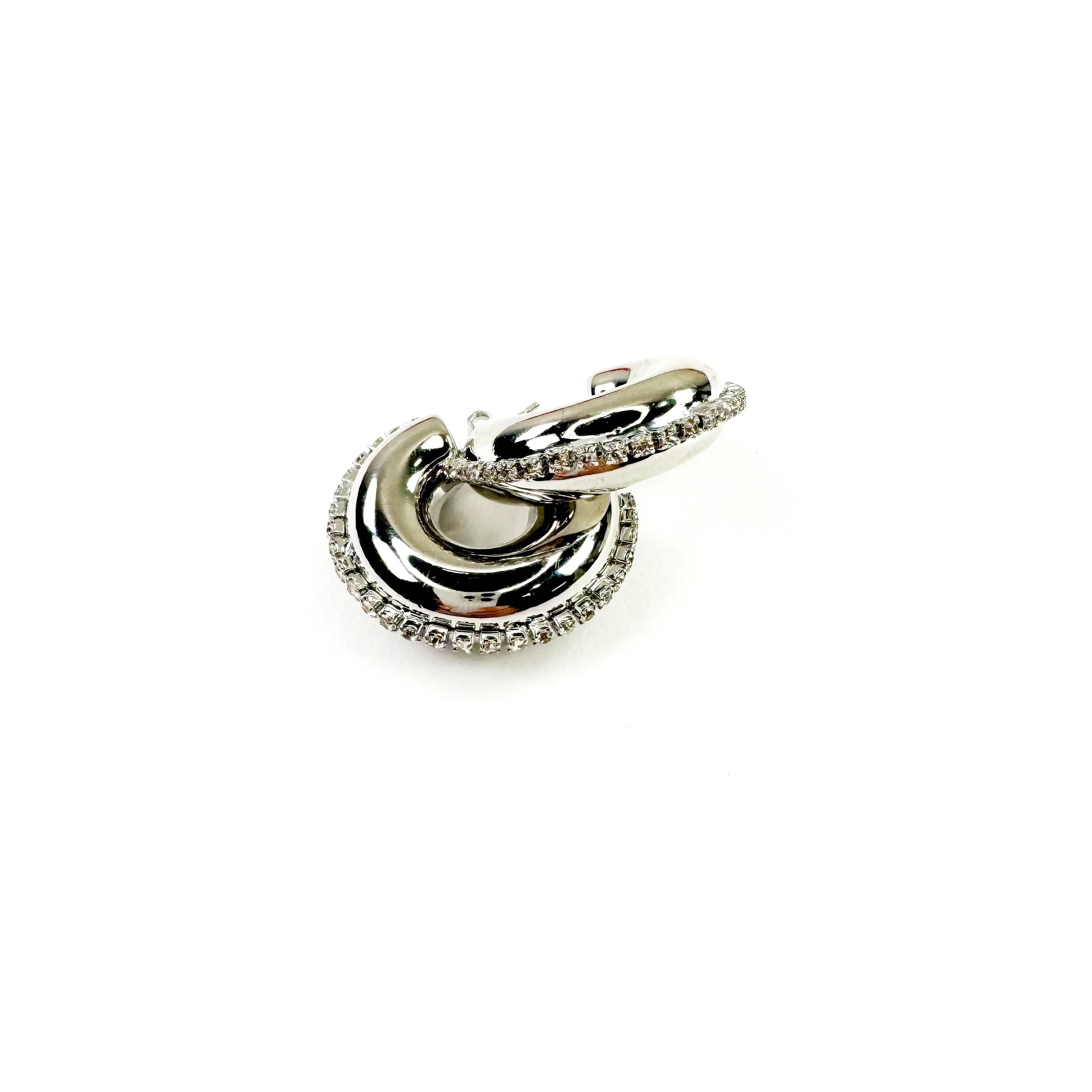 Silver Cz Hoop Earrings