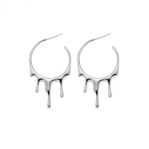 Silver Flow Hoop Earrings