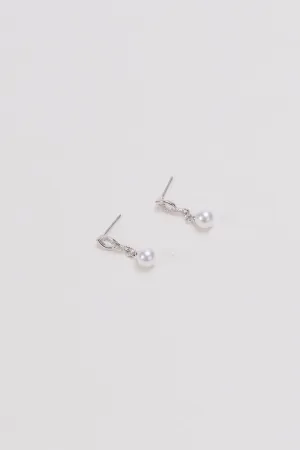 Silver Pearl Drop Earrings