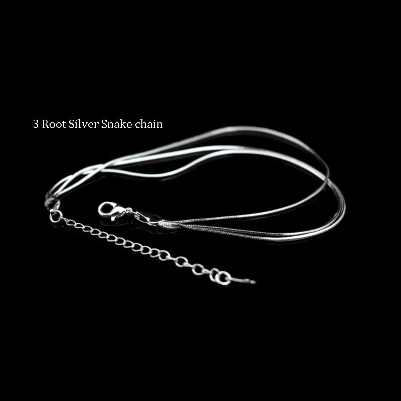 Simple Three Layer Anklet In Sterling Silver