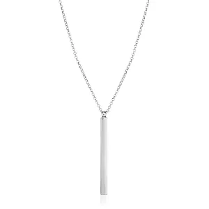 Size: 24'' - Sterling Silver 24 inch Necklace with Long Polished Bar Pendant