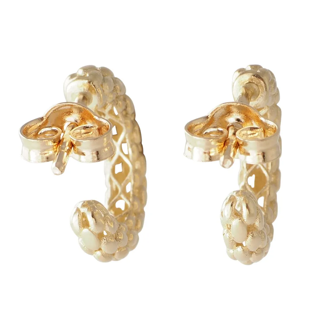 Small Gold Textured Hoops