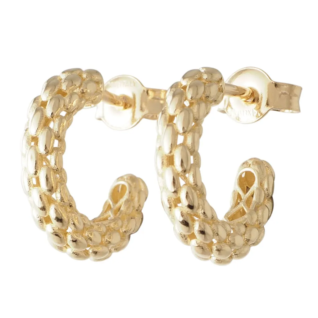 Small Gold Textured Hoops