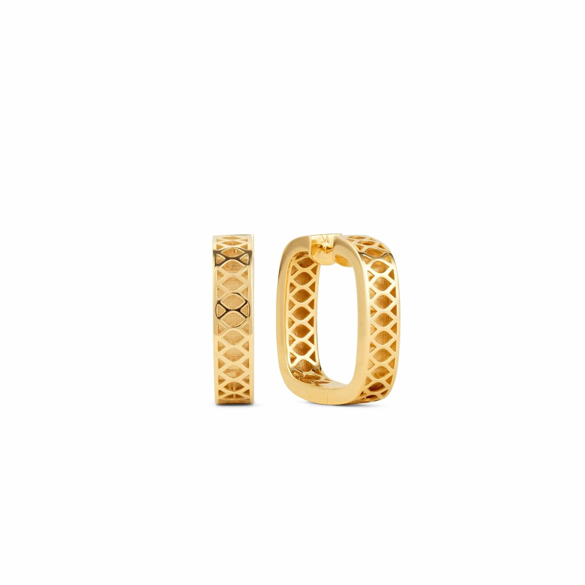 Square Textured Large Hoop