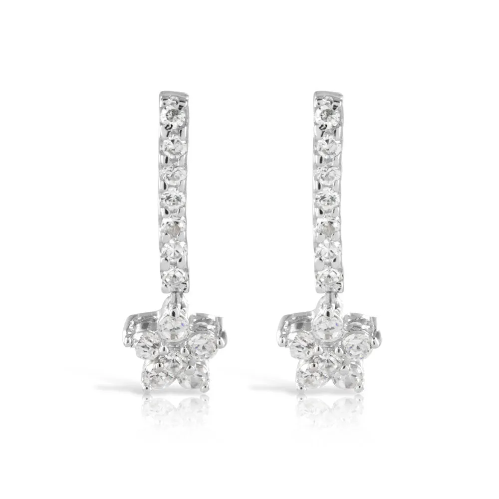 Star Drop Silver Earrings
