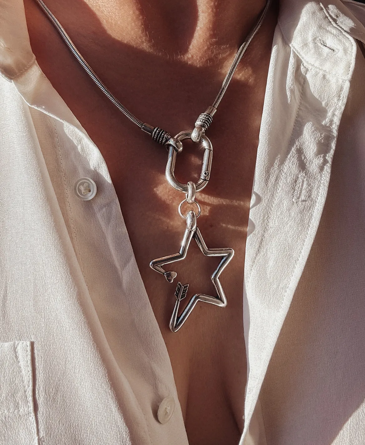 Star Snake Chain Statement Necklace