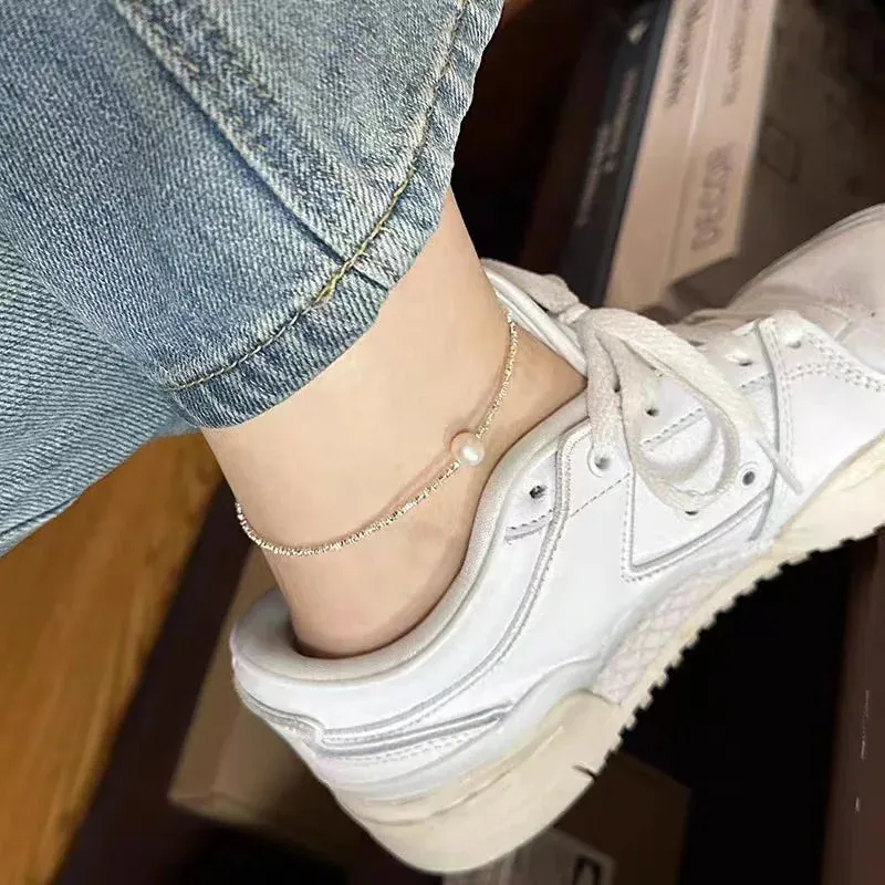 Sterling Silver Anklet Fashion Simple Temperament Anklet Birthday Gift For Women Senior Jewelry Accessories