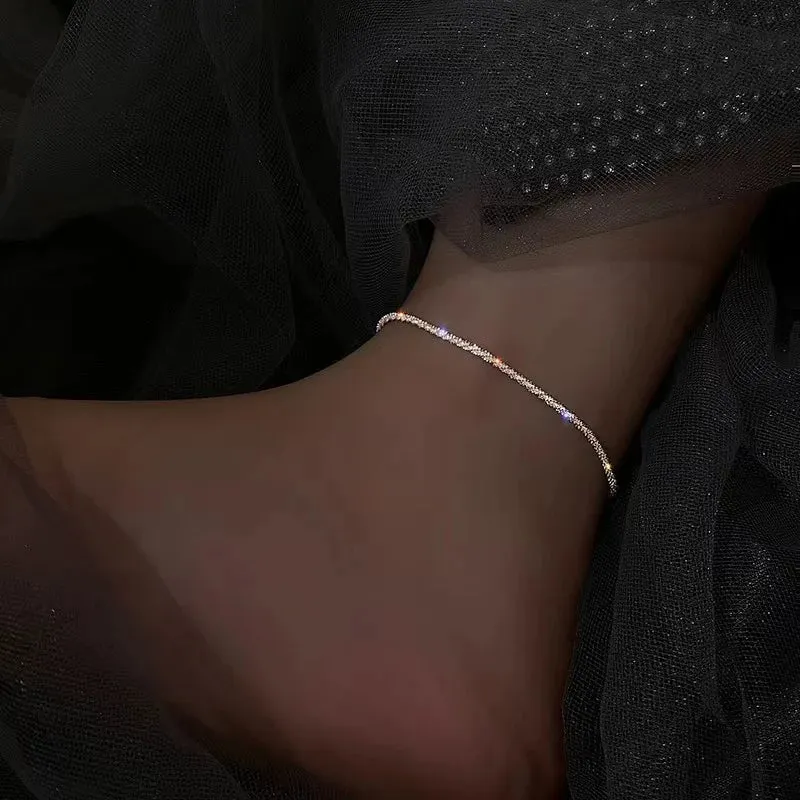 Sterling Silver Anklet Fashion Simple Temperament Anklet Birthday Gift For Women Senior Jewelry Accessories