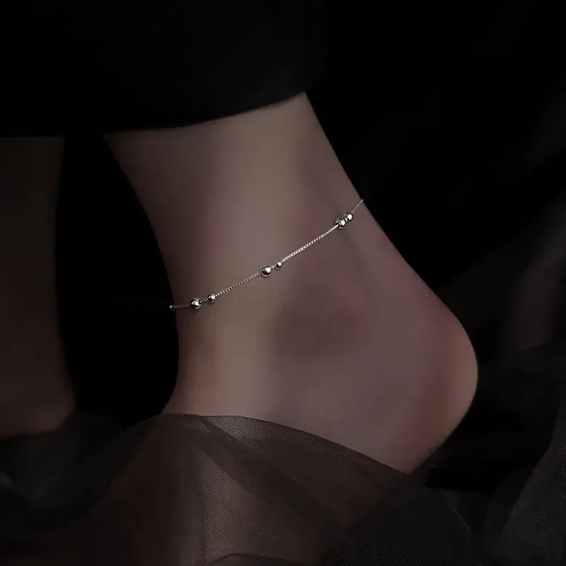 Sterling Silver Anklet Fashion Simple Temperament Anklet Birthday Gift For Women Senior Jewelry Accessories