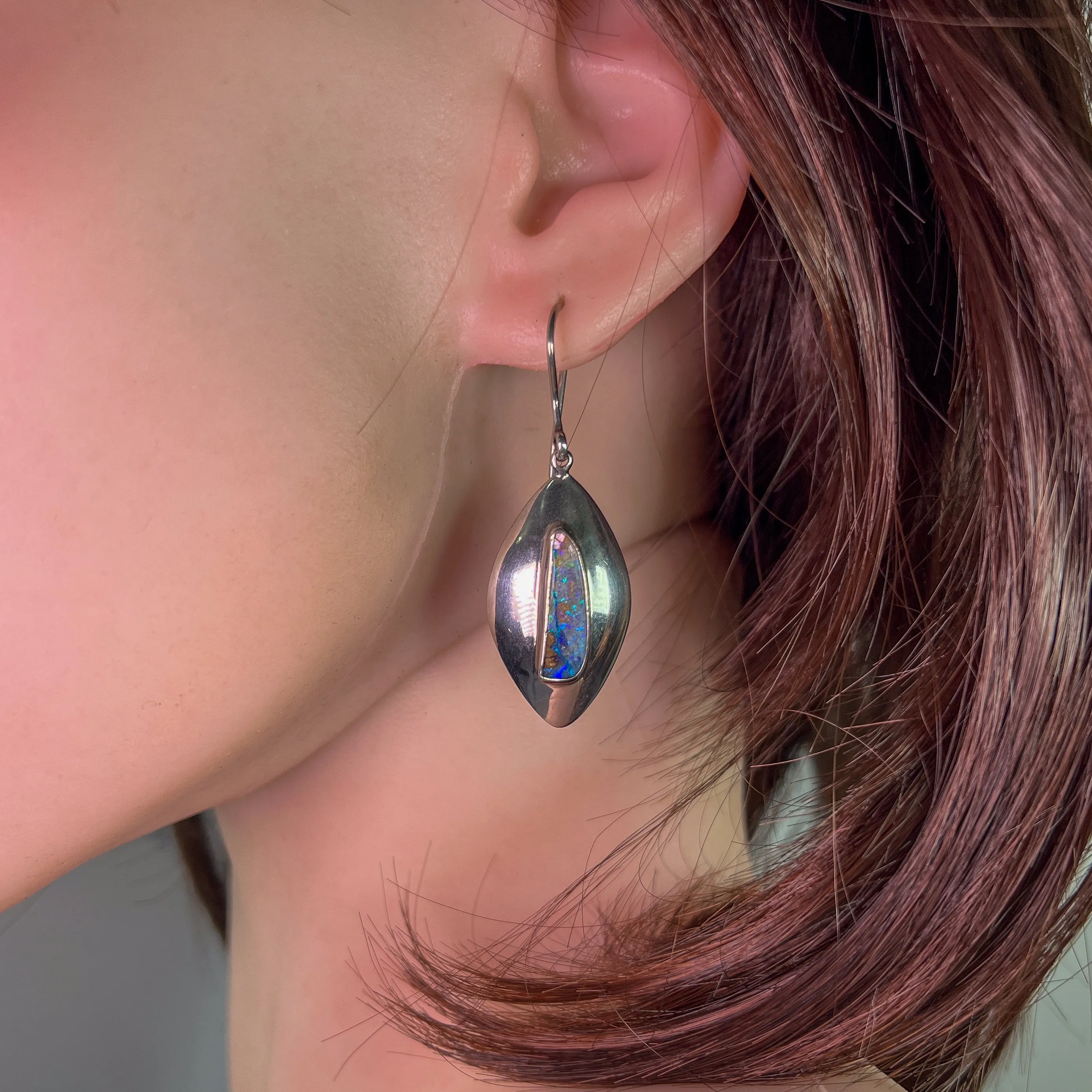 Sterling Silver Boulder Opal earrings