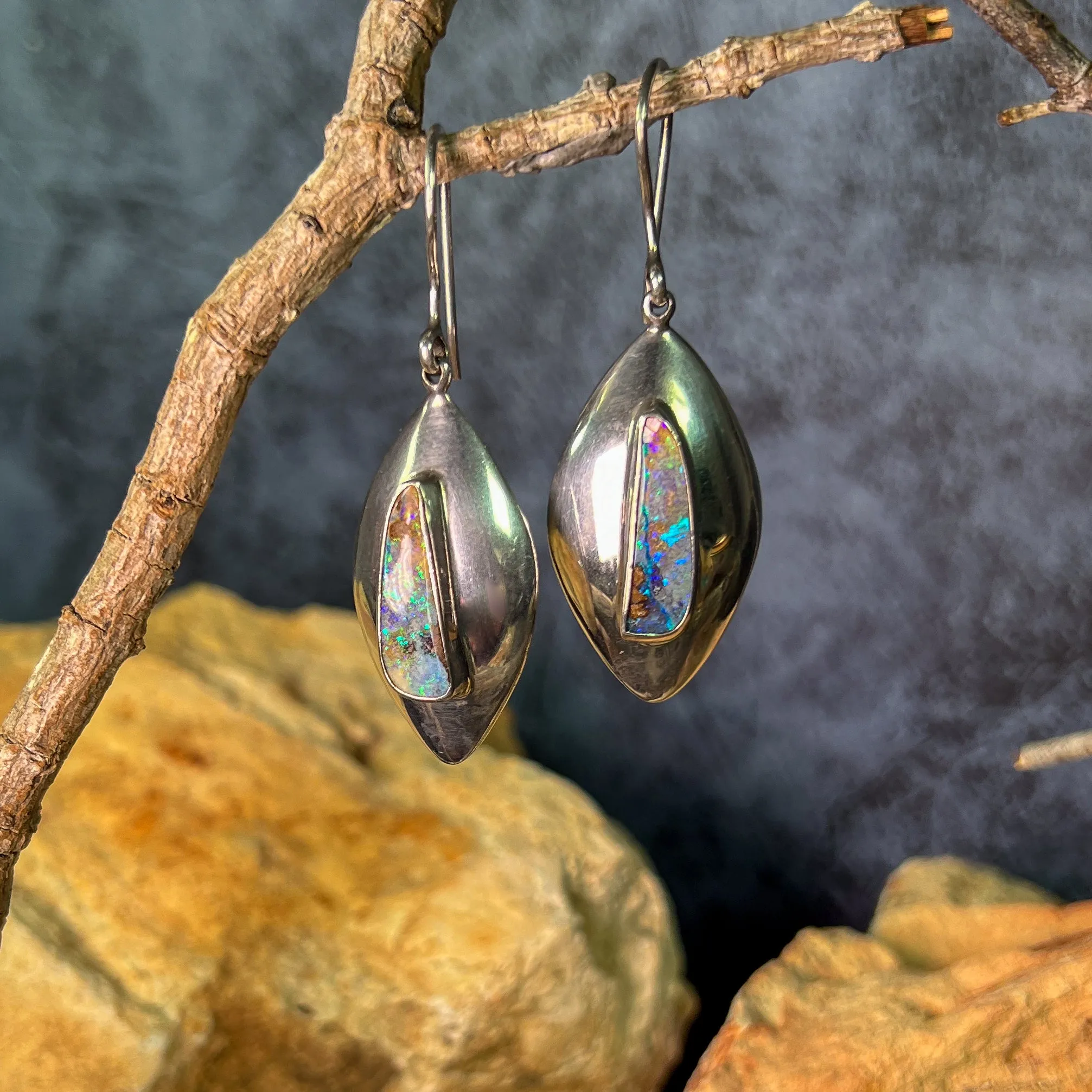 Sterling Silver Boulder Opal earrings