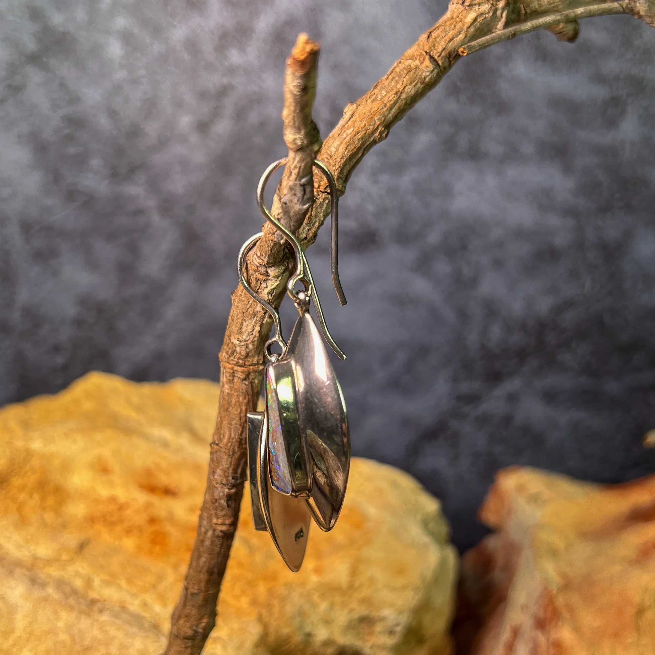 Sterling Silver Boulder Opal earrings