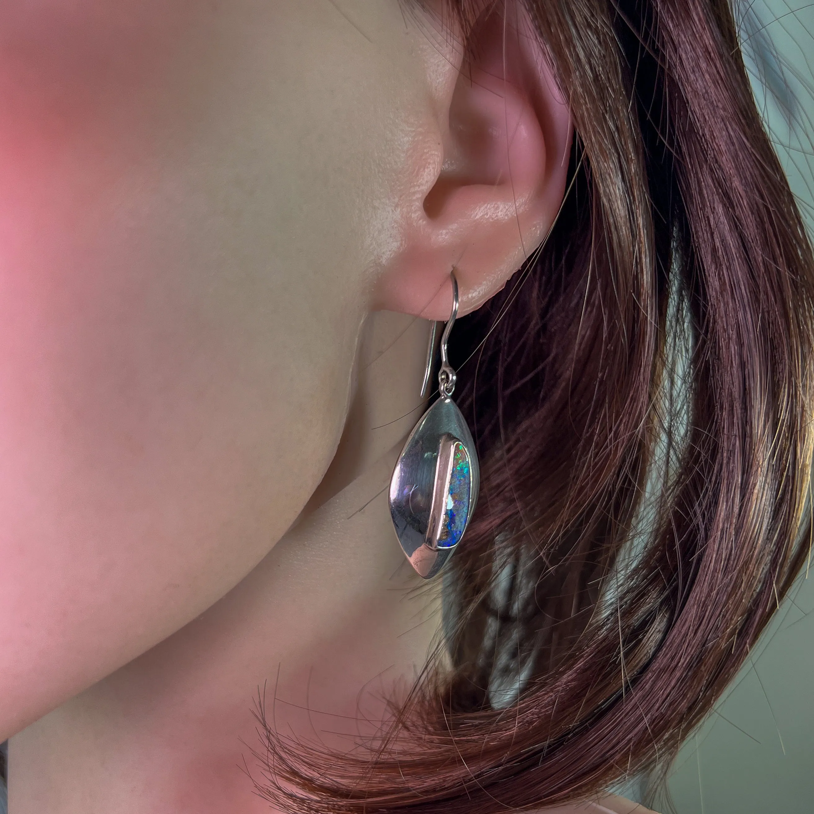 Sterling Silver Boulder Opal earrings