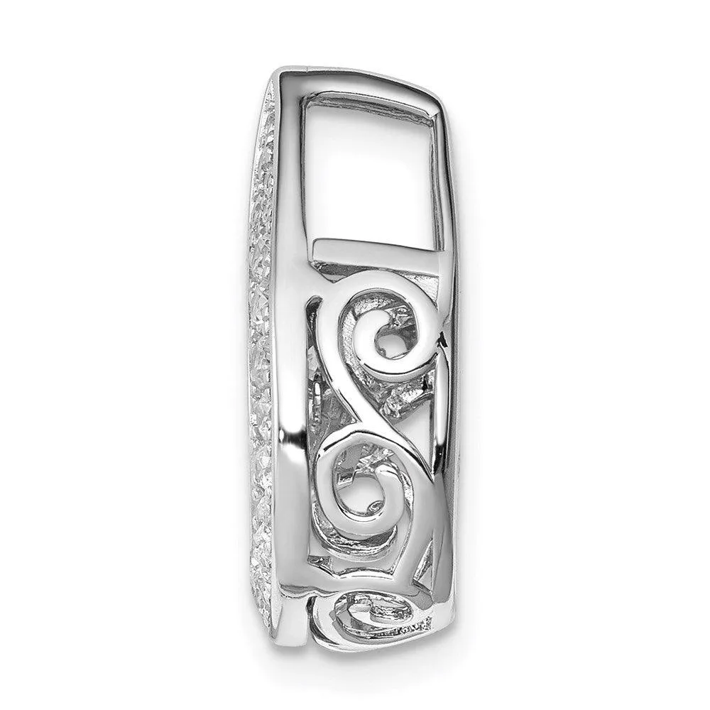 Sterling Silver Platinum-plated Vibrant Swarovski Zirconia & CZ Pendant