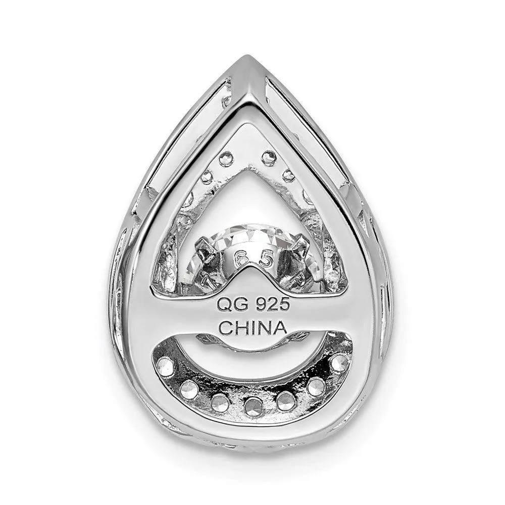Sterling Silver Platinum-plated Vibrant Swarovski Zirconia & CZ Pendant