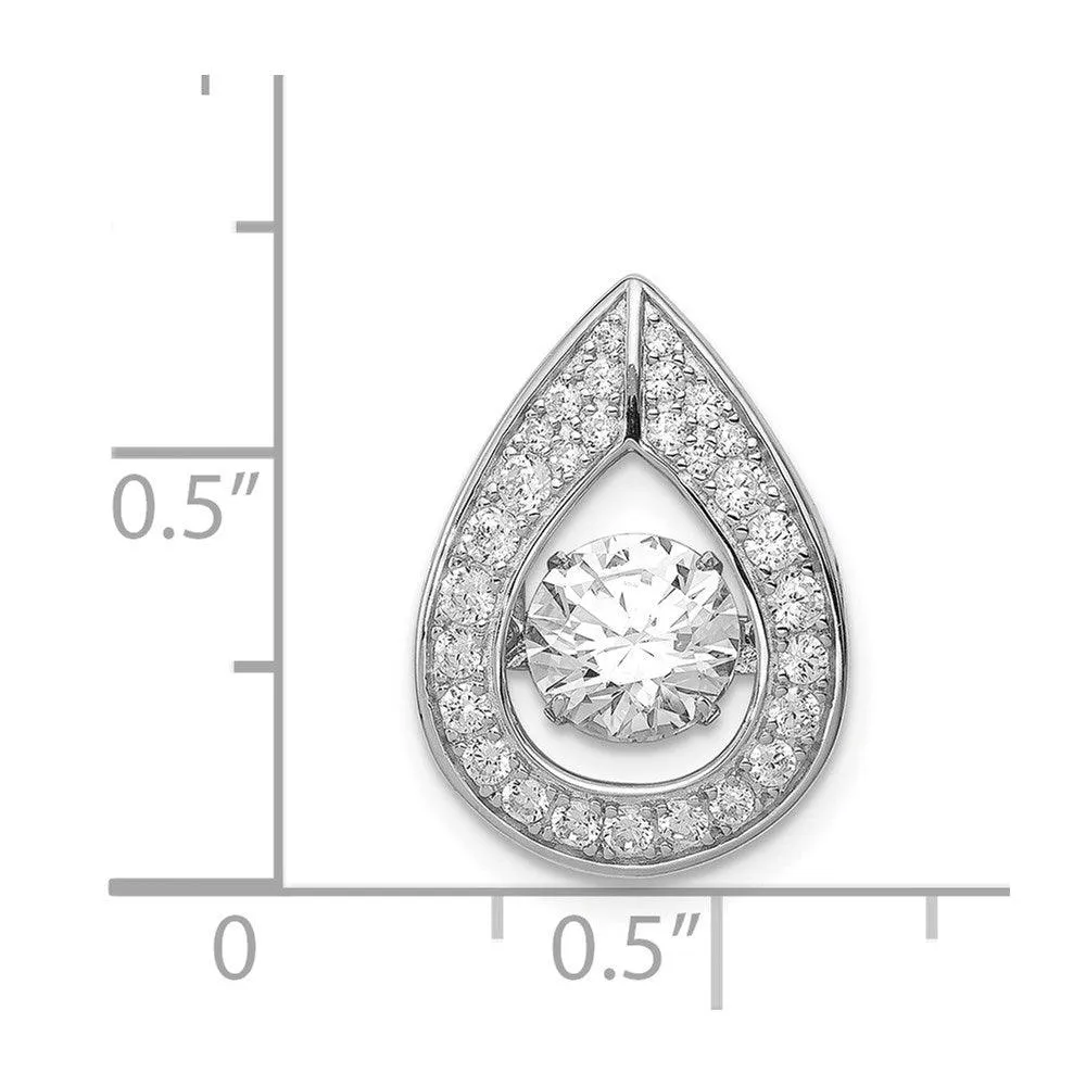 Sterling Silver Platinum-plated Vibrant Swarovski Zirconia & CZ Pendant