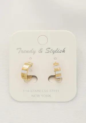 Stripe Metal Huggie Earring