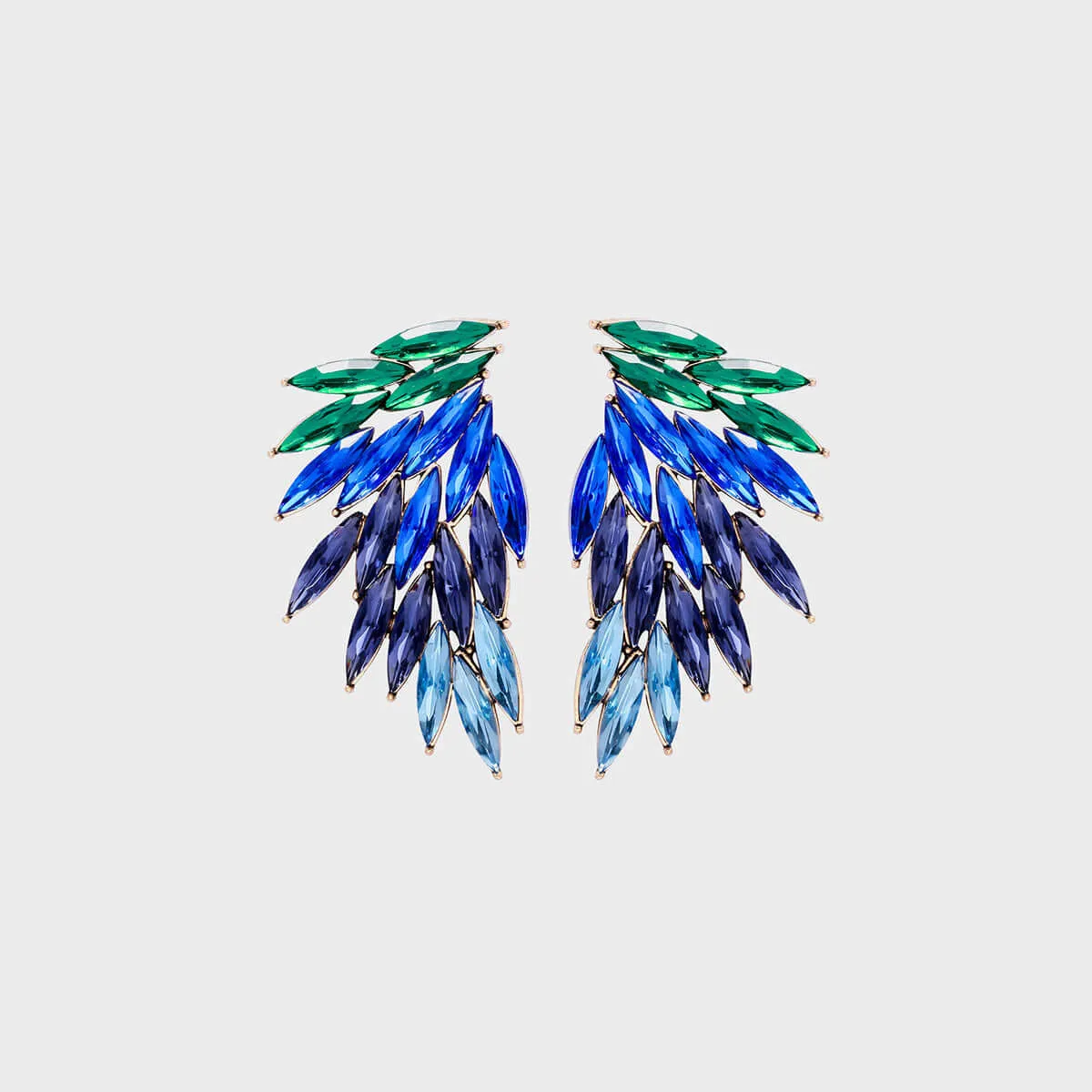 Stylish Alloy Acrylic Wing Earrings with Vibrant Color Gradient