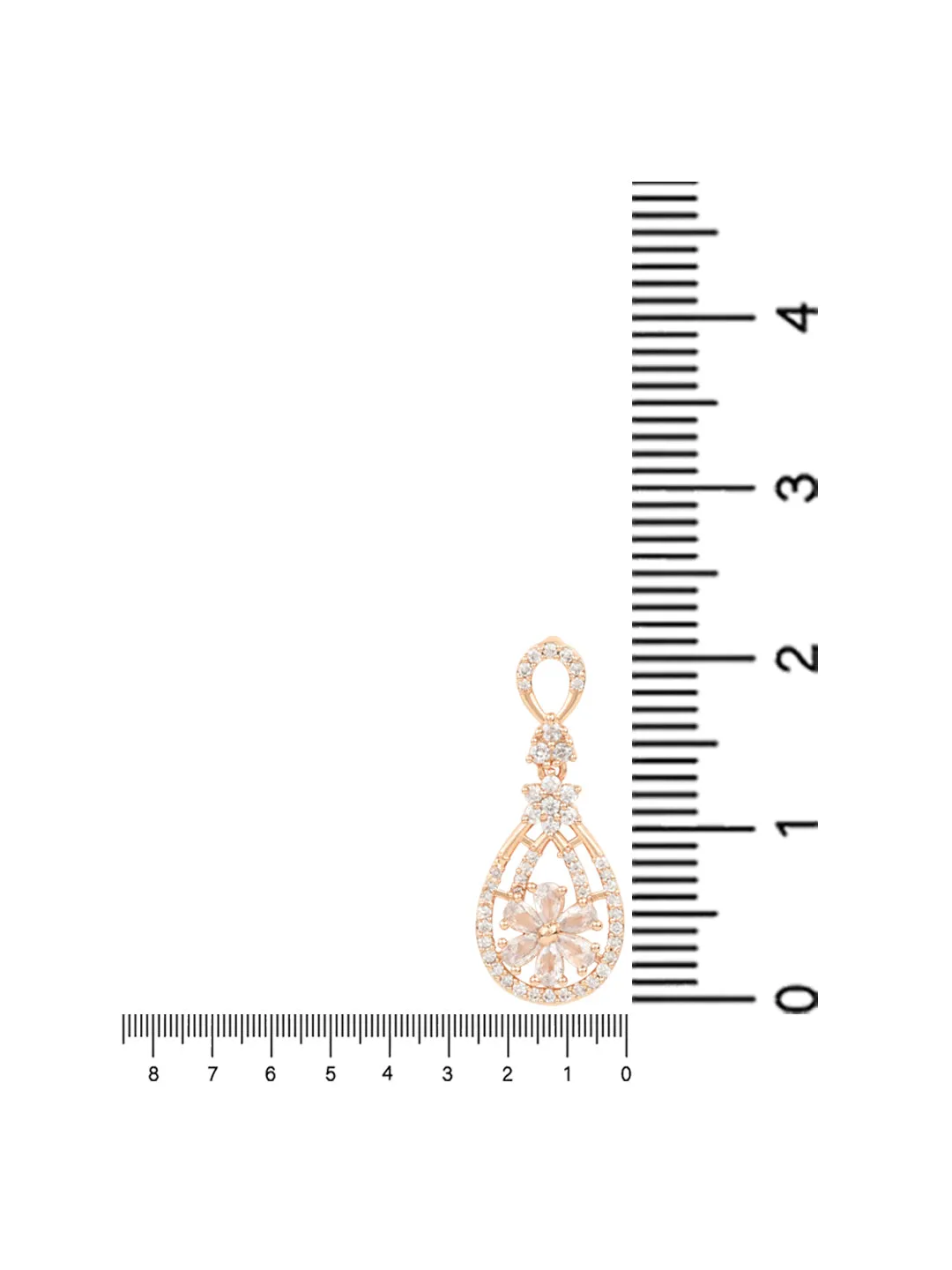 Stylish Latest Fashion Rose Gold Plated & White AD Drop Earrings for Women