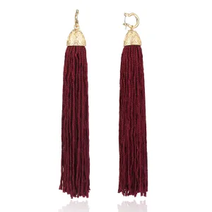 Stylish Linear Tassel Earrings for Women in Retro Long Design