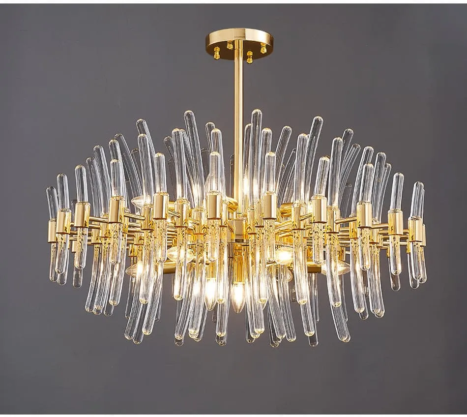 Summer In Santorini  Modern Chandelier Semi-Flushed Crystal Pendants