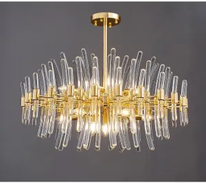 Summer In Santorini  Modern Chandelier Semi-Flushed Crystal Pendants