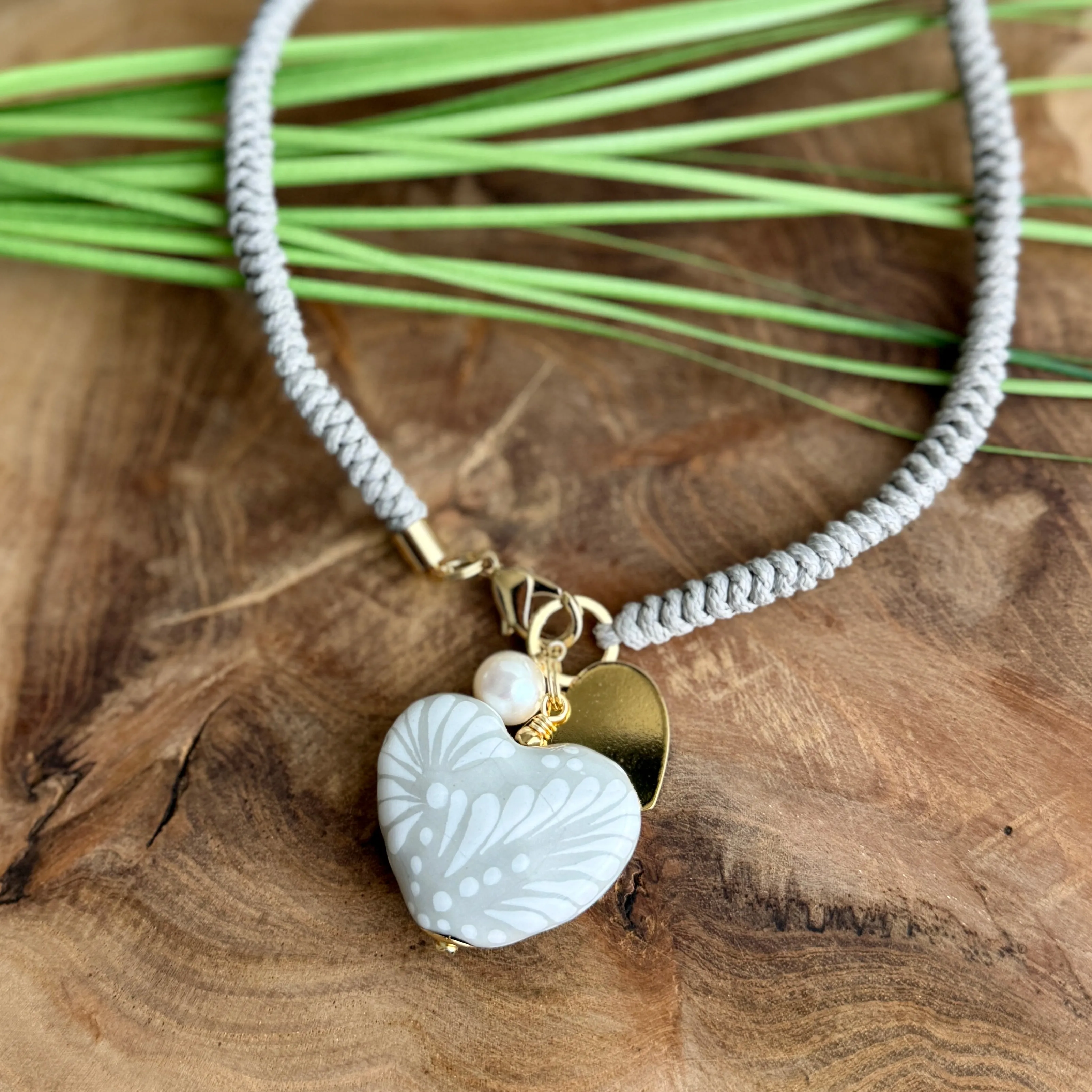 Talavera Gris Pottery Necklace