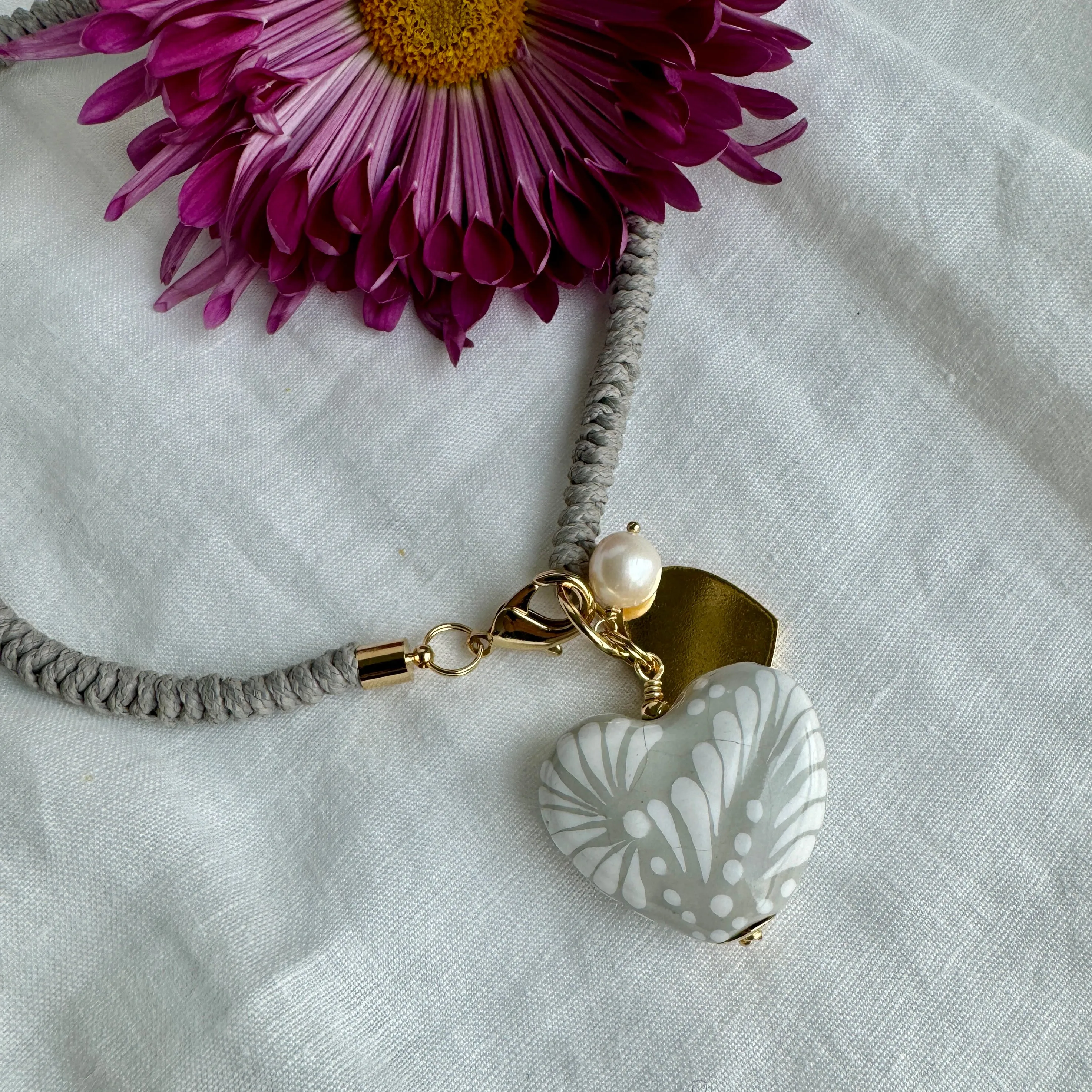 Talavera Gris Pottery Necklace