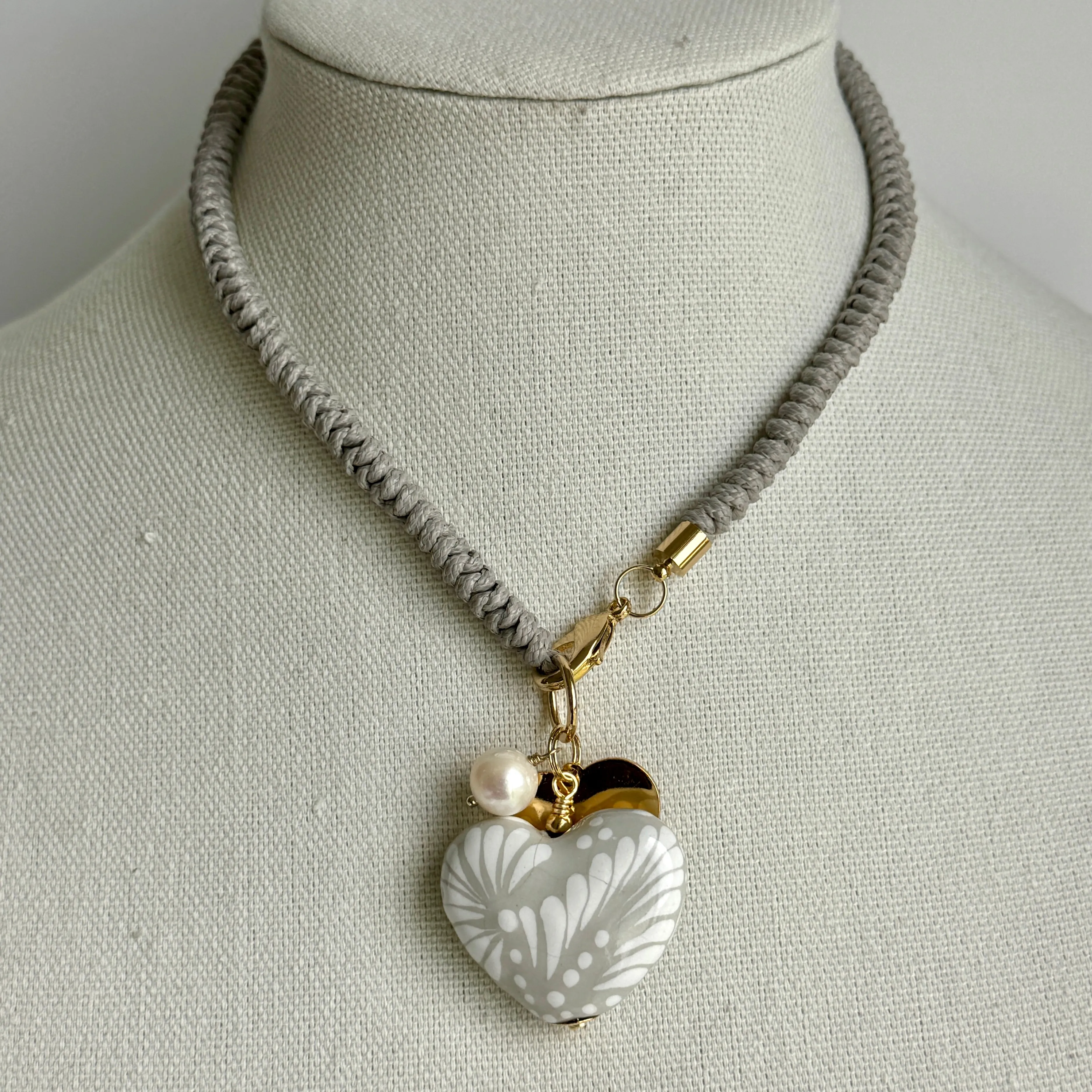 Talavera Gris Pottery Necklace