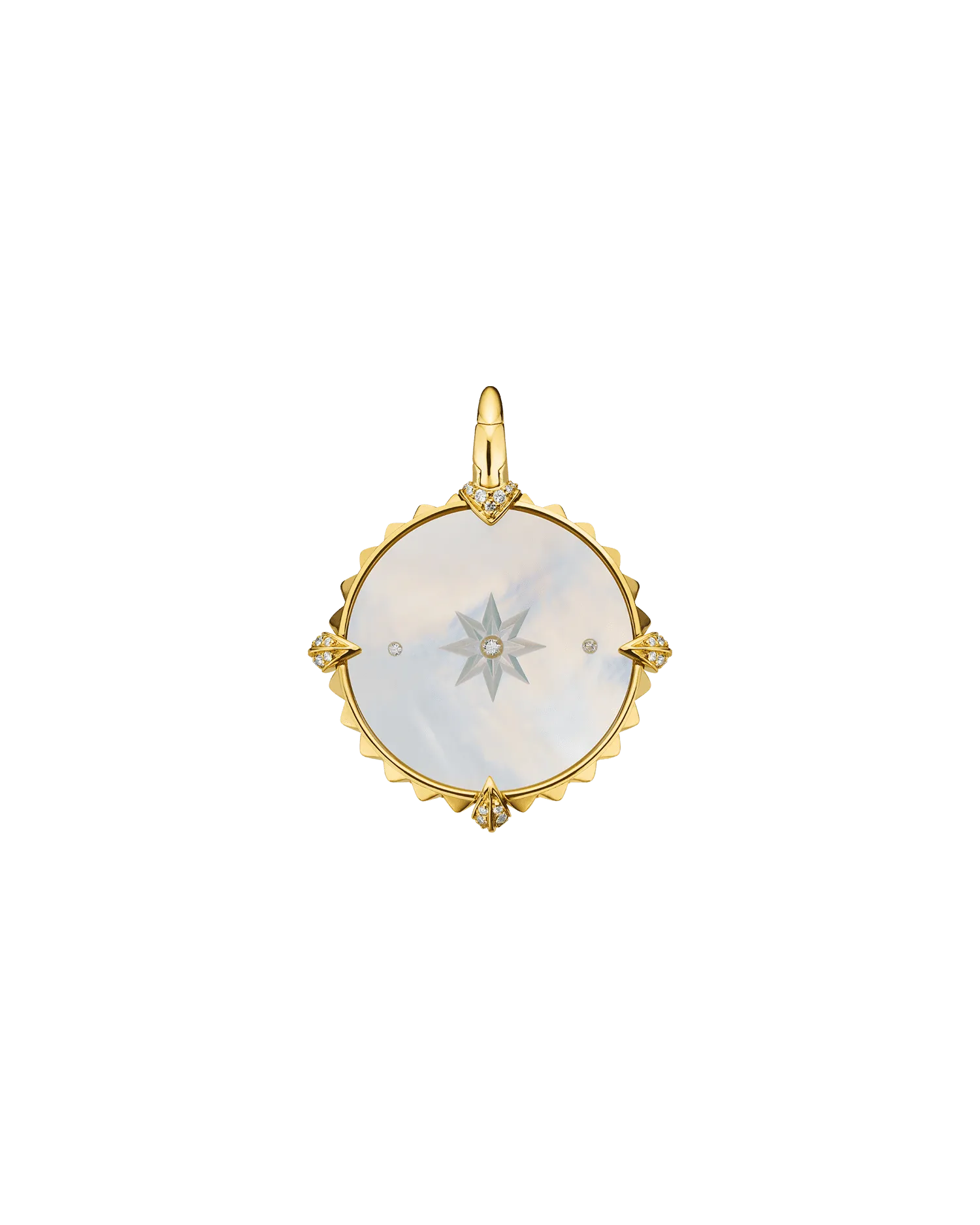 Taurus Coin Charm | Mother of Pearl, Diamonds, and Yellow Gold