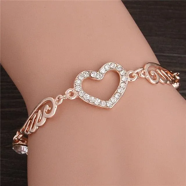 TBOO Luxury Golden Plated Charm Crystal Cubic Zircon Opal Stone Beads Bracelet For Women
