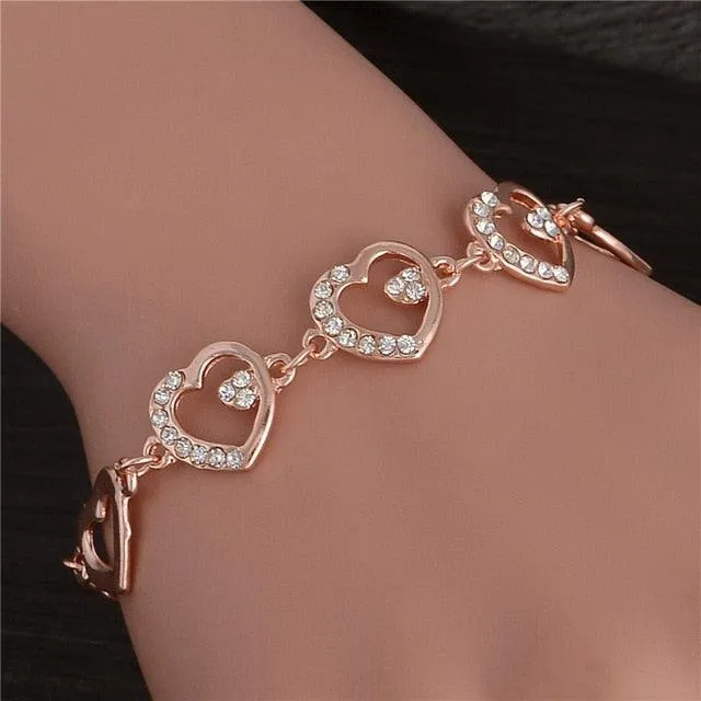 TBOO Luxury Golden Plated Charm Crystal Cubic Zircon Opal Stone Beads Bracelet For Women