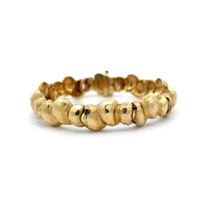 Textured Nugget Yellow Gold Bracelet