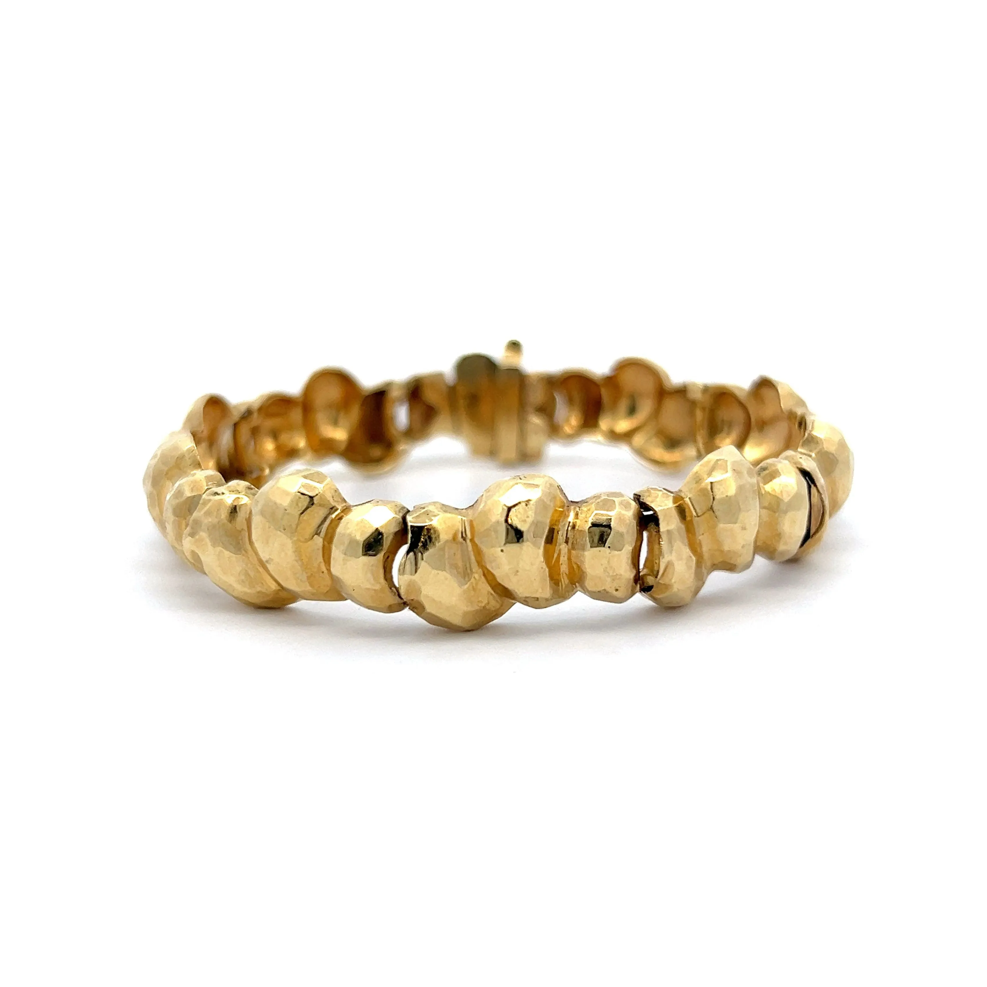 Textured Nugget Yellow Gold Bracelet