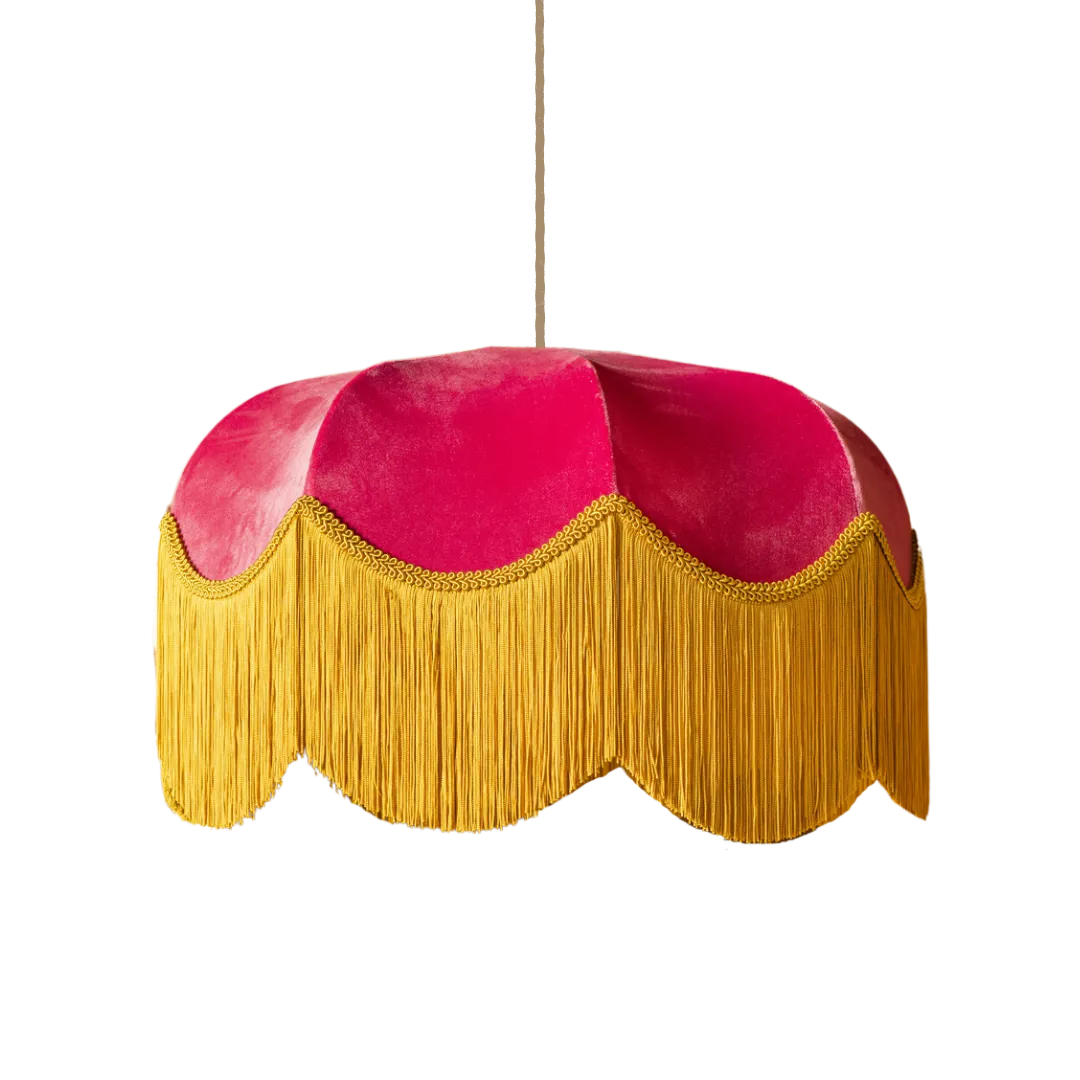 The Raspberry Fringed Lampshade