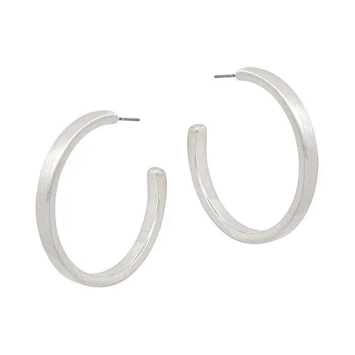 Thick Flat Hoop Earrings
