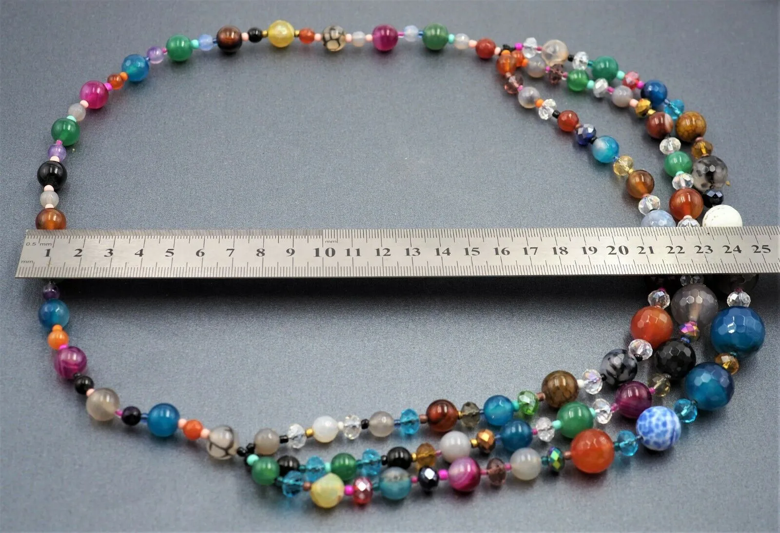 Three Strand Glass Beads Necklace