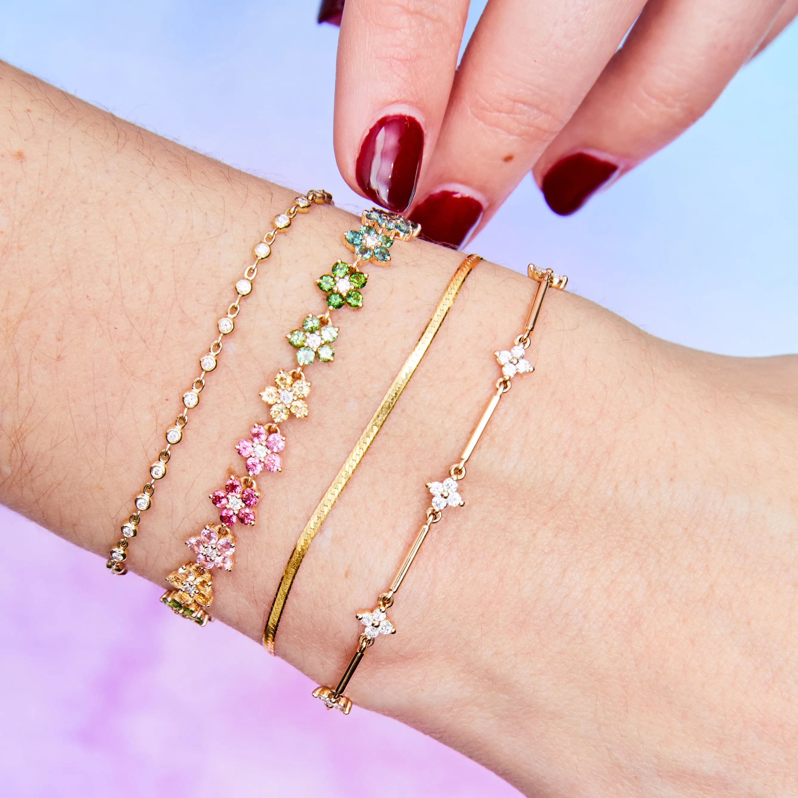 Tourmaline and Diamond Aurora Bracelet