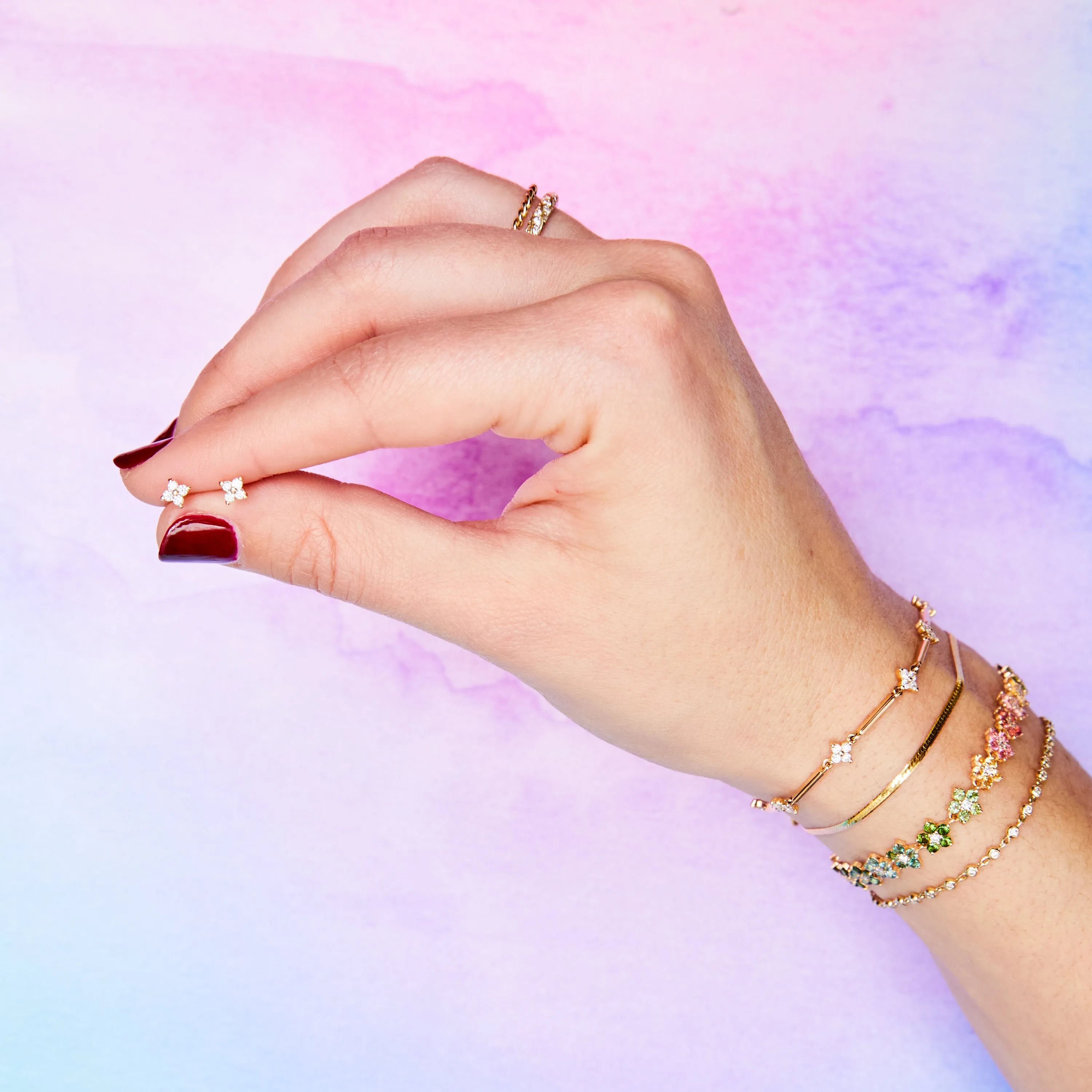 Tourmaline and Diamond Aurora Bracelet