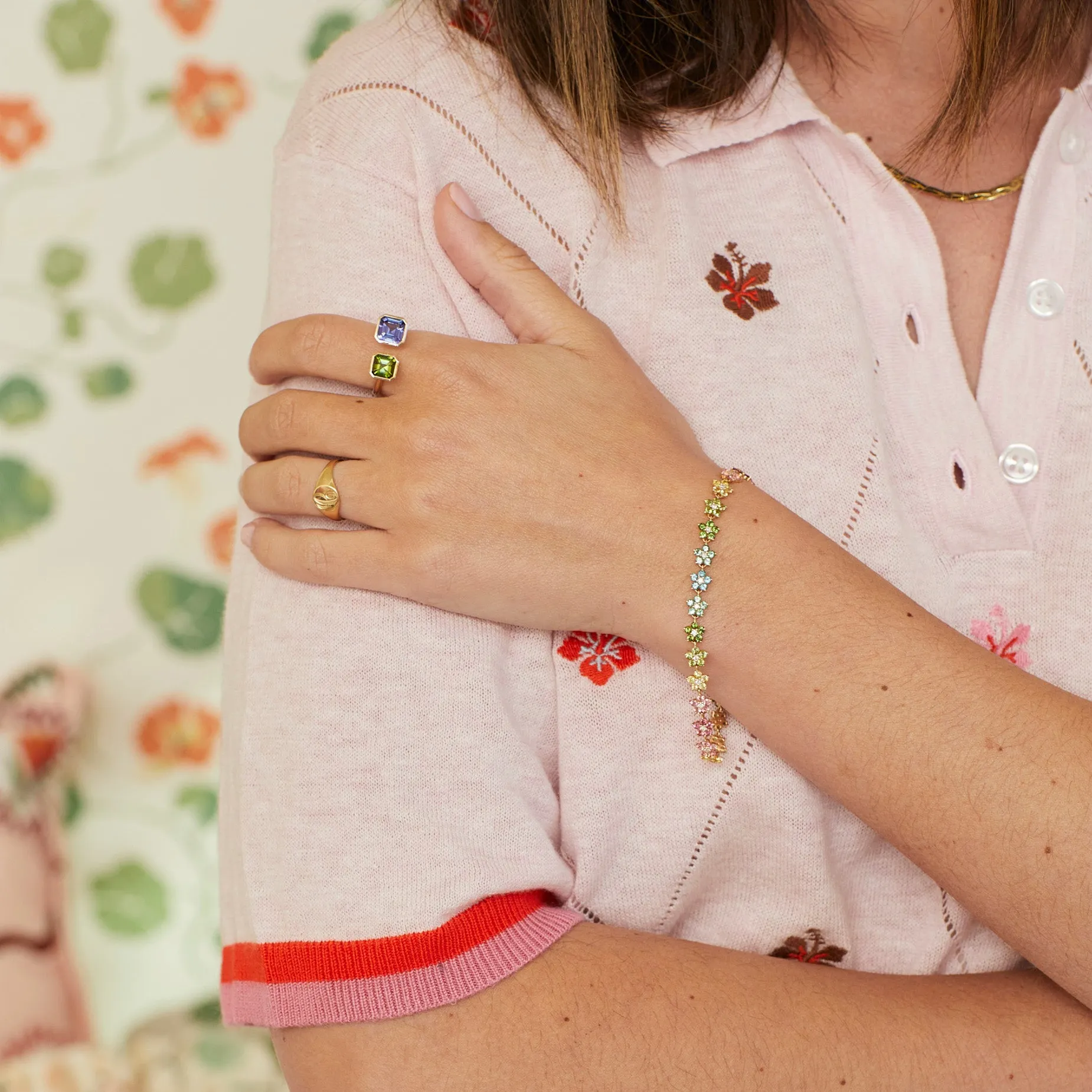 Tourmaline and Diamond Aurora Bracelet